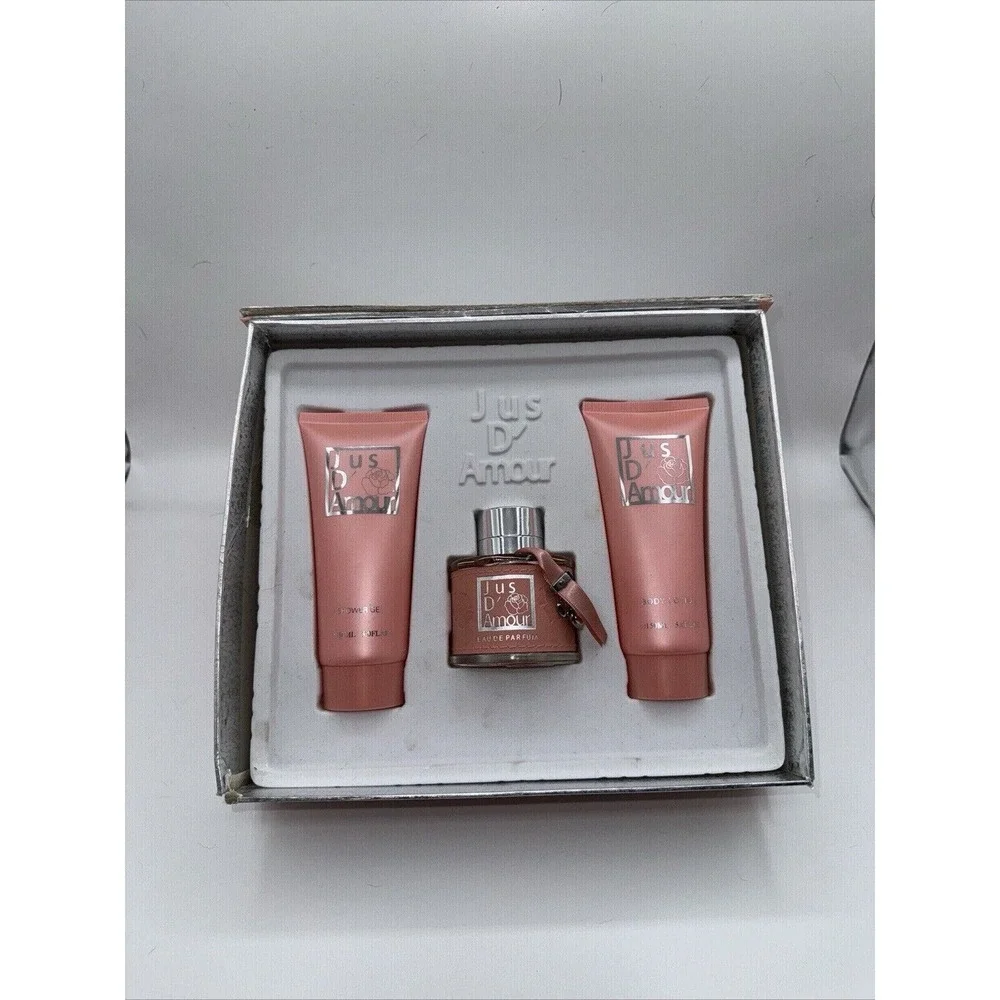 Jus D'Amour by Dumont Paris 3Pc Gift‎ Set EDP SPRAY, Body Lotion, Shower Gel NIB